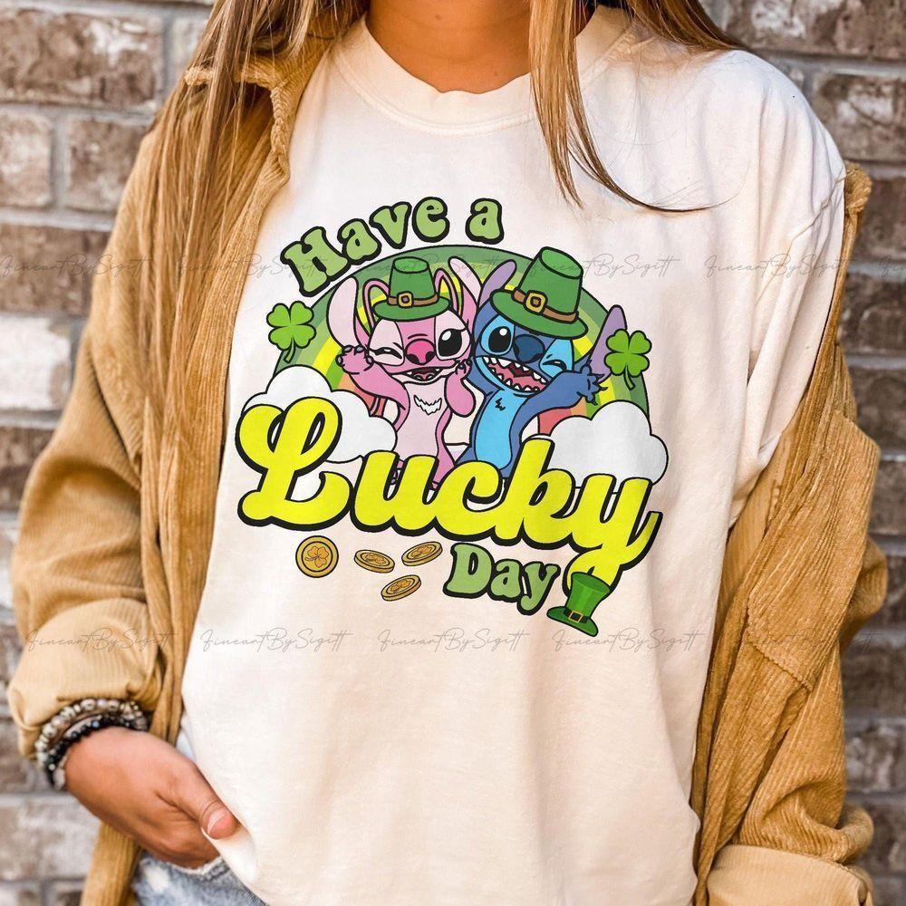 Stitch Angel Couple Saint Patricks Vuitino Shirt Stitch Angel Couple Saint Patricks Vuitino Shirt